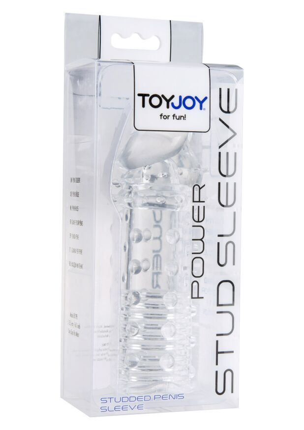 Насадка удлиняющая рельефная Toy Joy прозрачная, 15.5 х 3 см