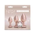 Набор анальных пробок NS Novelties Rear Assets - Trainer Kit - Iridescent Champagne - Clear Gem