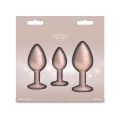 Набор анальных пробок NS Novelties Rear Assets - Trainer Kit - Iridescent Champagne - Clear Gem