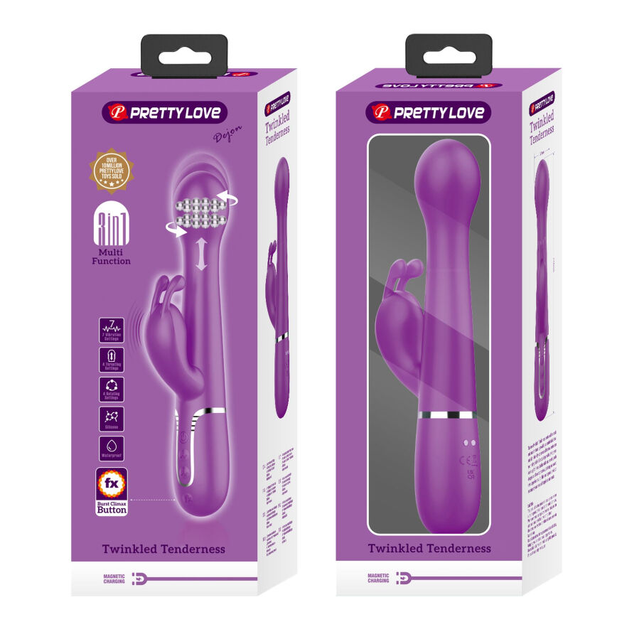 Вибромассажер с поступательным движением серии Pretty Love - Dejon Purple, BW-500014-3