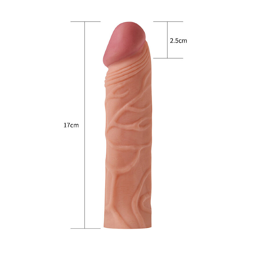 Подовжуюча насадка на член тілесного кольору Pleasure X-Tender Penis Sleeve Add 1" Flesh