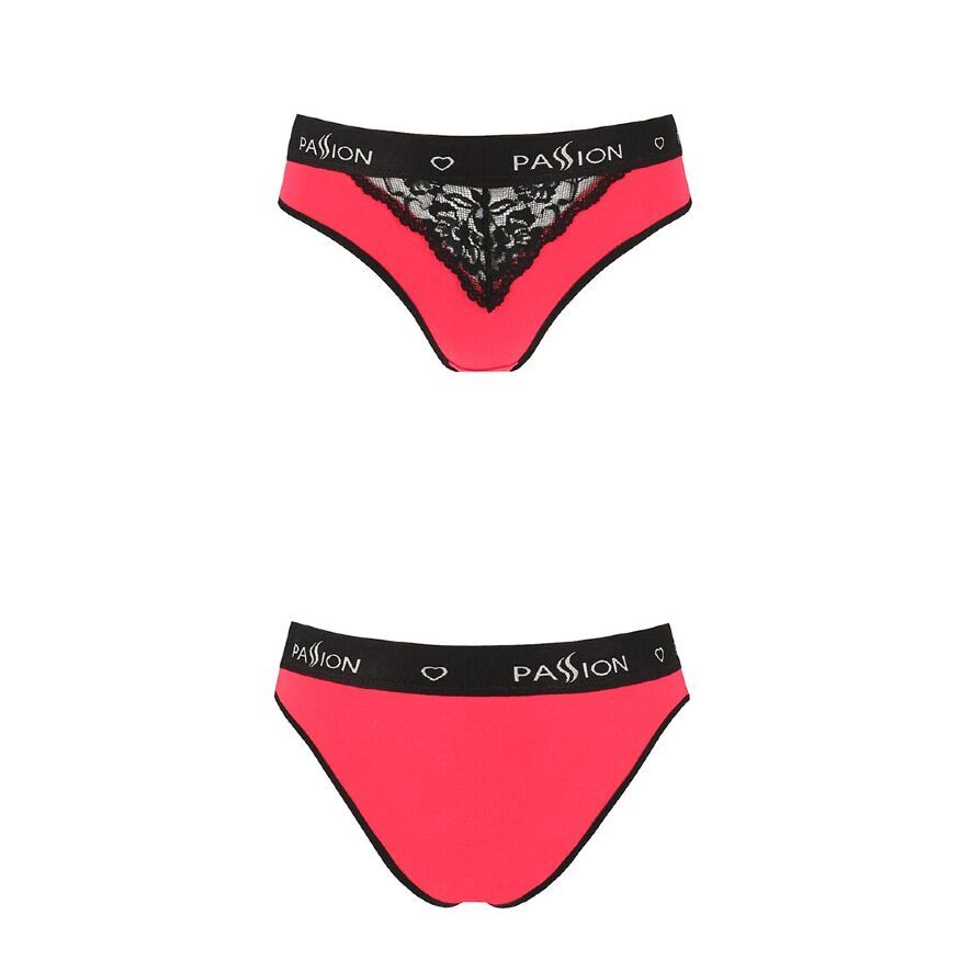 Трусики с широкой резинкой и кружевом PS001 PANTIES red/black S - Passion