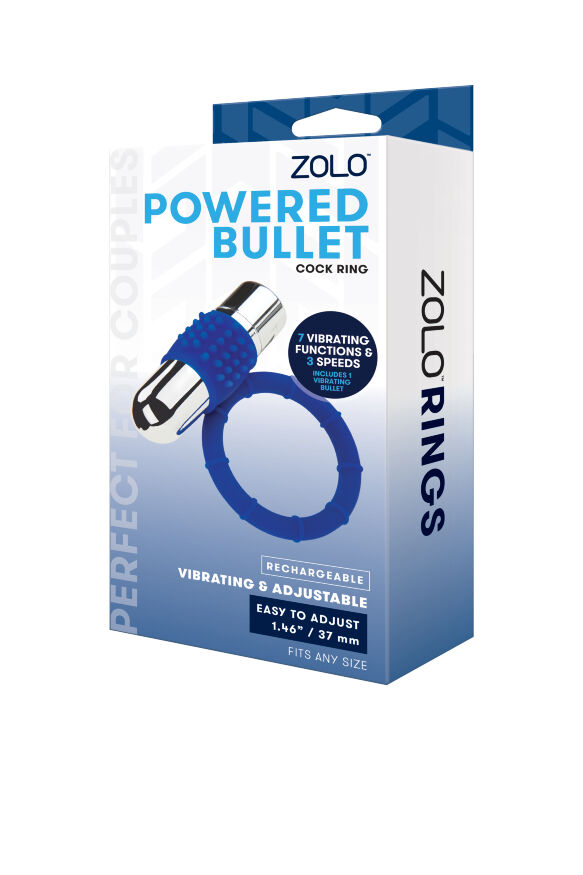 Эрекционное кольцо с вибро пулей ZOLO RECHARGEABLE VIBRATING COCK RING
