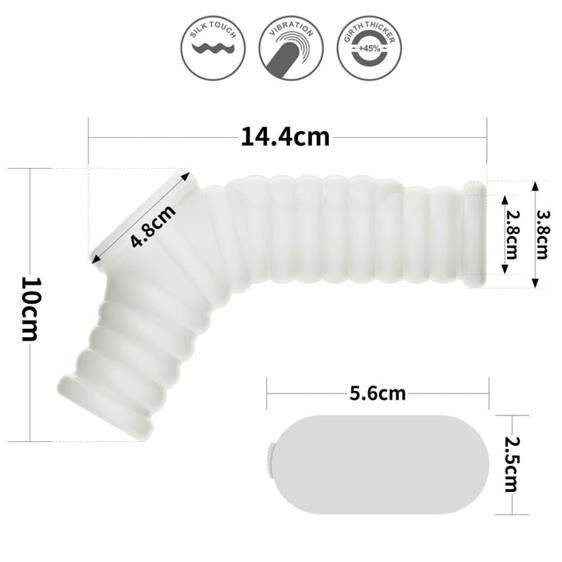 Відкрита вібронасадка на пеніс - Vibrating Wave Knights Ring With Scrotum Sleeve White