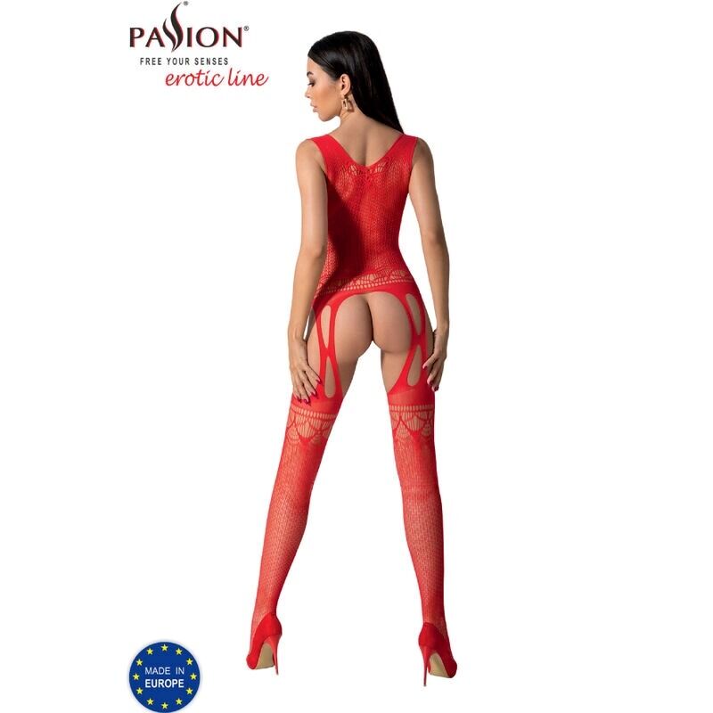 Бодистокинг ажурный с открытым доступом Passion BS099 red