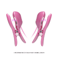 Віброзатискачі для сосків Pretty Love Nipple Clip з електростимуляцією, рожеві