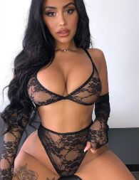 Комплект белья с перчатками Star Night кружевной, черный, XS-S