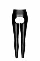 Легінси Noir Handmade F304 Taboo, L, black, під латекс, відкриті сідниці та промежина