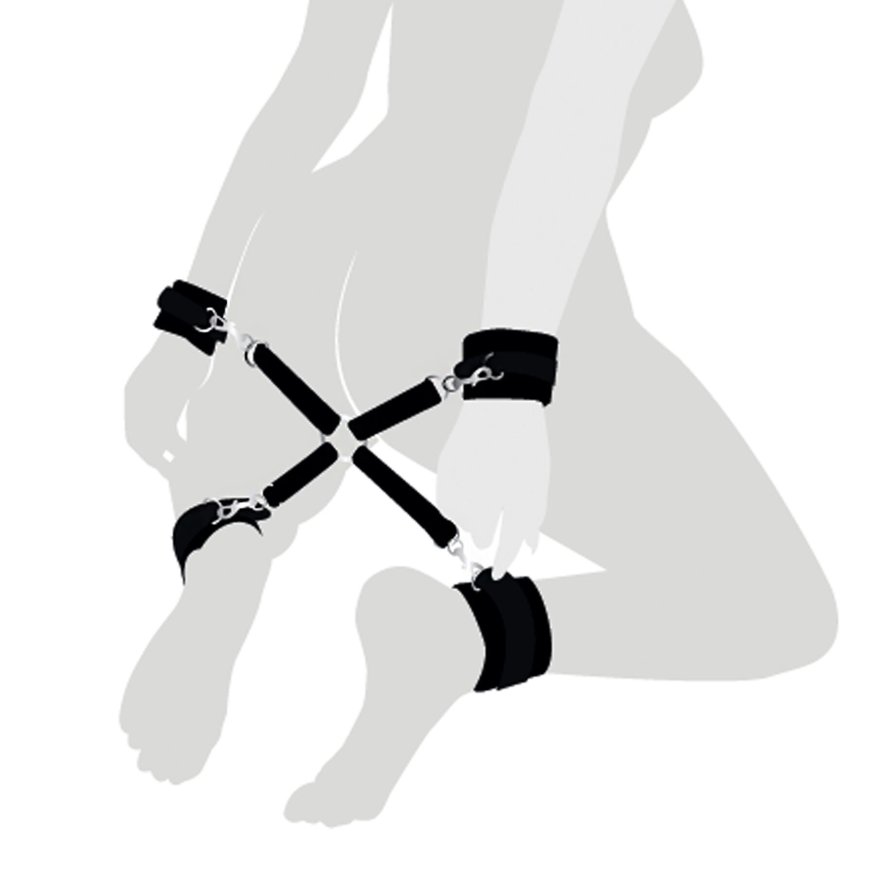Хрестовина з натуральної шкіри Art of Sex  -  4 Way Connector, чорний