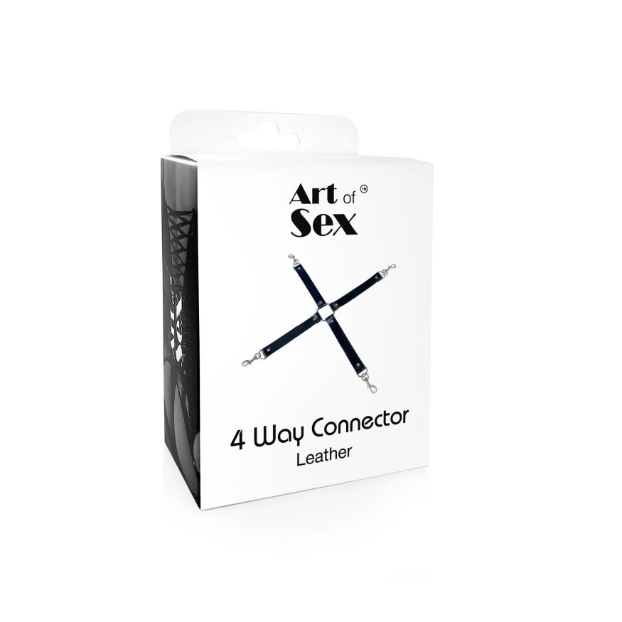 Хрестовина з натуральної шкіри Art of Sex  -  4 Way Connector, чорний