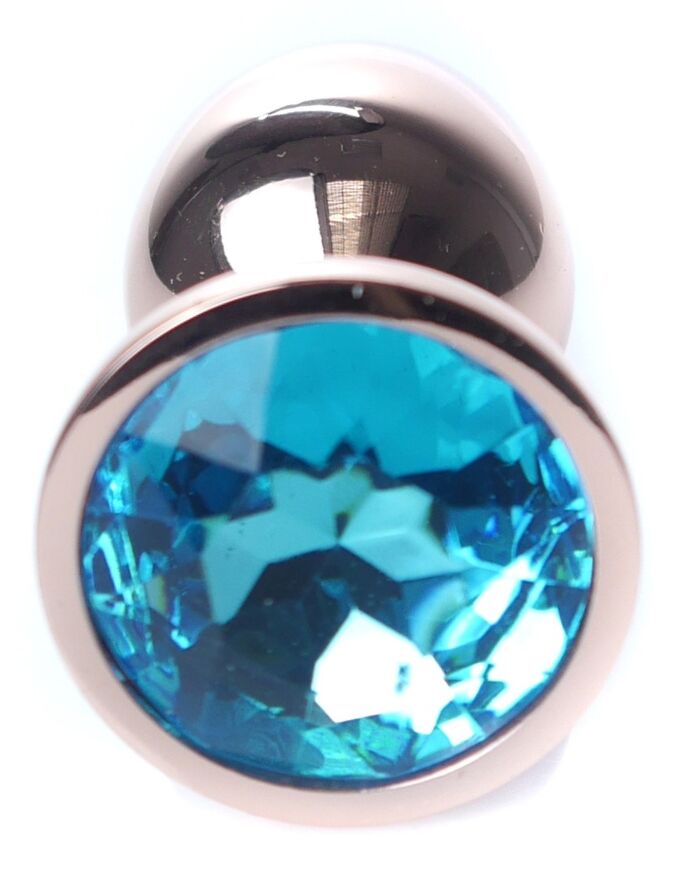 Анальная пробка Boss Series - Jewellery Red Gold PLUG Light Blue S, BS6400113
