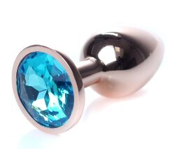 Анальний затор Boss Series - Jewellery Red Gold PLUG Light Blue S, BS6400113
