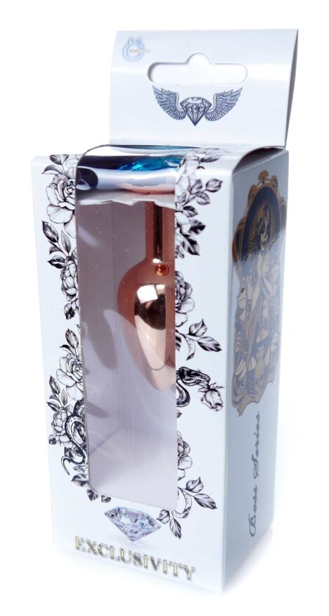 Анальная пробка Boss Series - Jewellery Red Gold PLUG Light Blue S, BS6400113