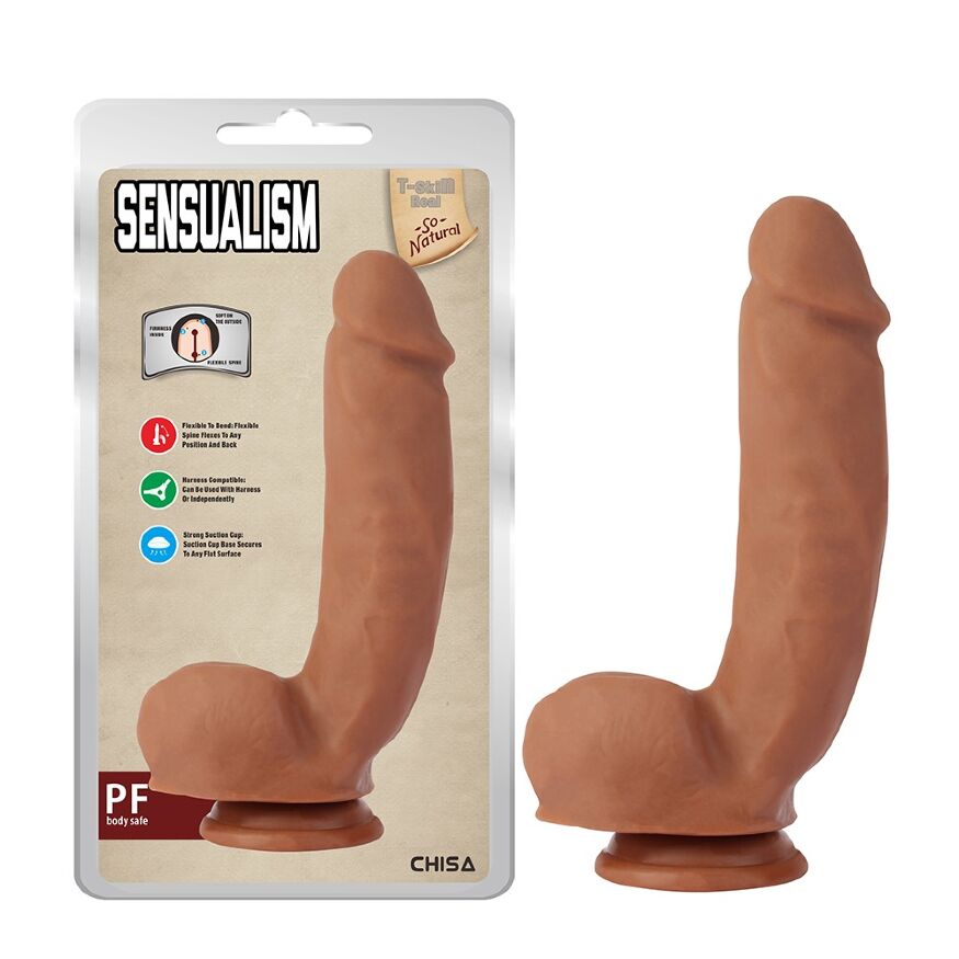 Фалоімітатор реалістичний з присоском Chisa T-Skin ReaL Sensualism, коричневий