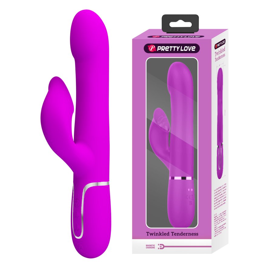 Вібромасажер із поступальним рухом серії Pretty Love - Falin Twinkled Tenderness Purple 7 vibration functions 4 rolling functions