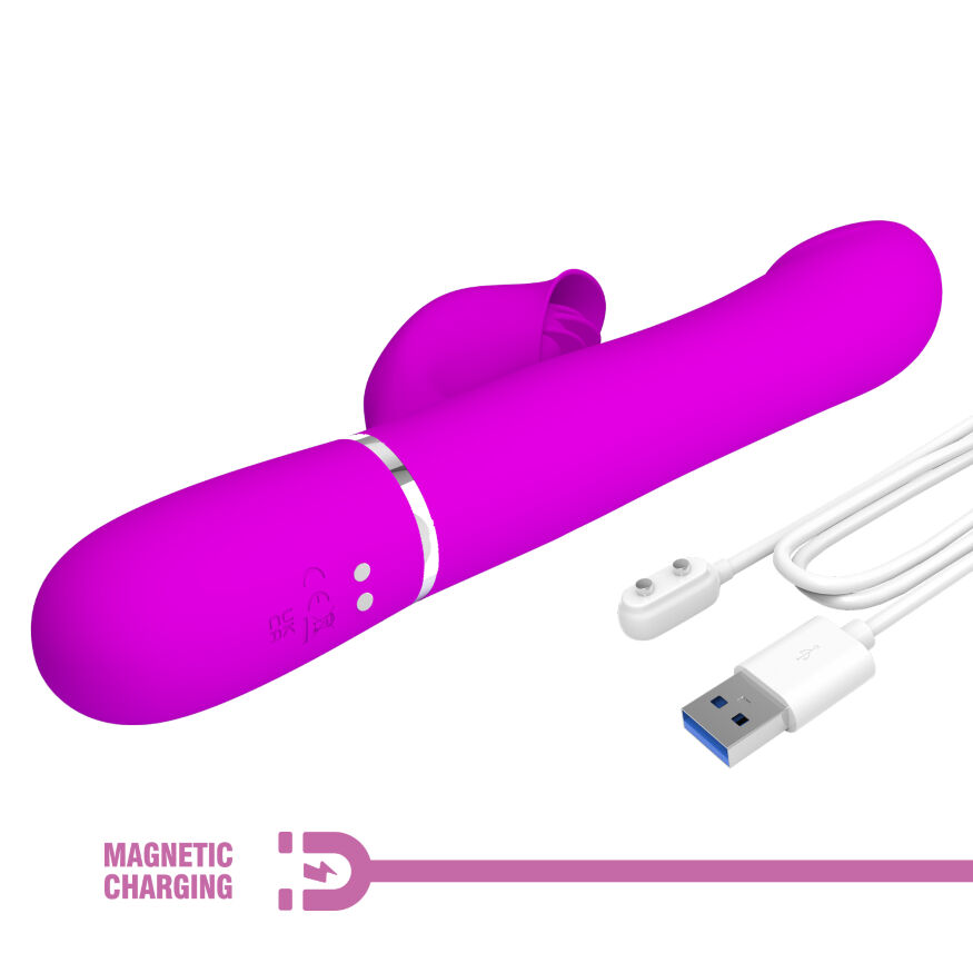 Вібромасажер із поступальним рухом серії Pretty Love - Falin Twinkled Tenderness Purple 7 vibration functions 4 rolling functions