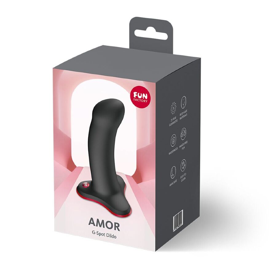 Фаллоимитатор Fun Factory AMOR Black, длина 14,6 см, диаметр 3,7 см, изогнутый