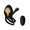 Смарт-эрекционное кольцо Zalo — BAYEK Obsidian Black, двойное с вводимой частью, пульт ДУ