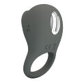 Эрекционное виброкольцо PRETTY LOVE Master Ring со стимулятором клитора с язычком, серое, 8 х 4 см