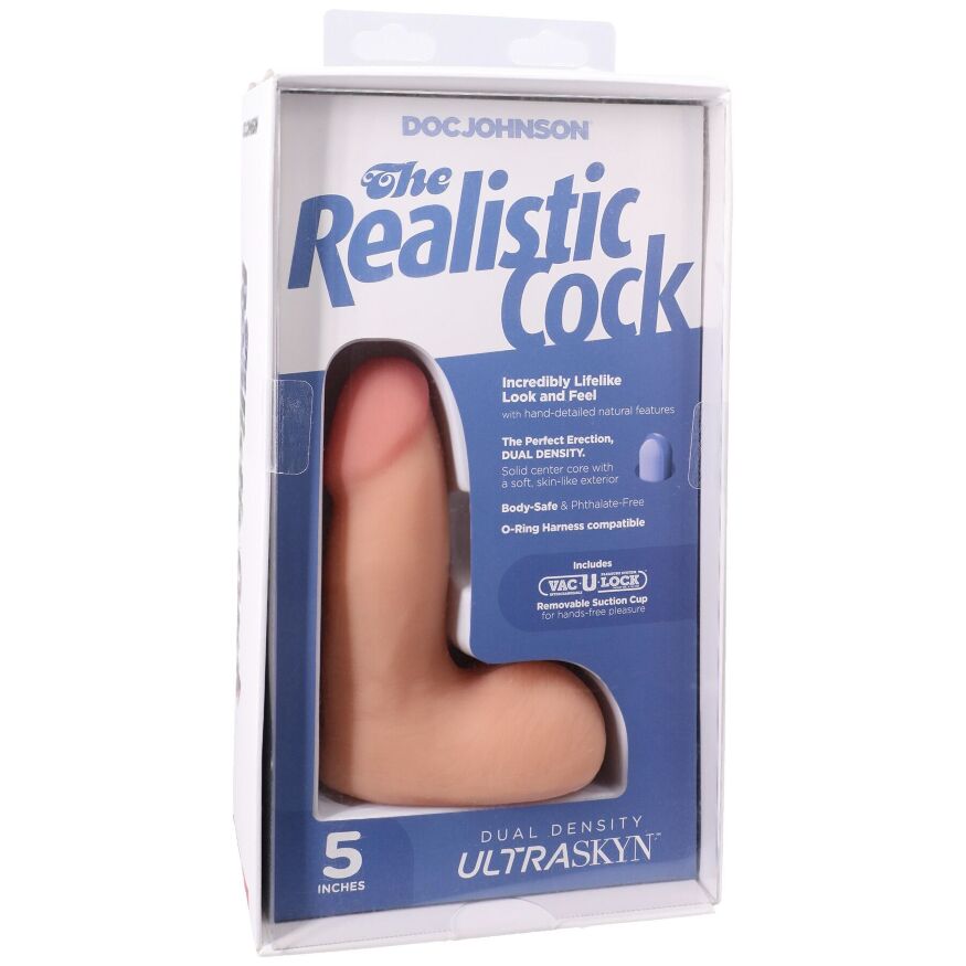 Фаллоимитатор Doc Johnson The Realistic Cock ULTRASKYN - 5" with Balls Vanilla (надрыв упаковки!!!)