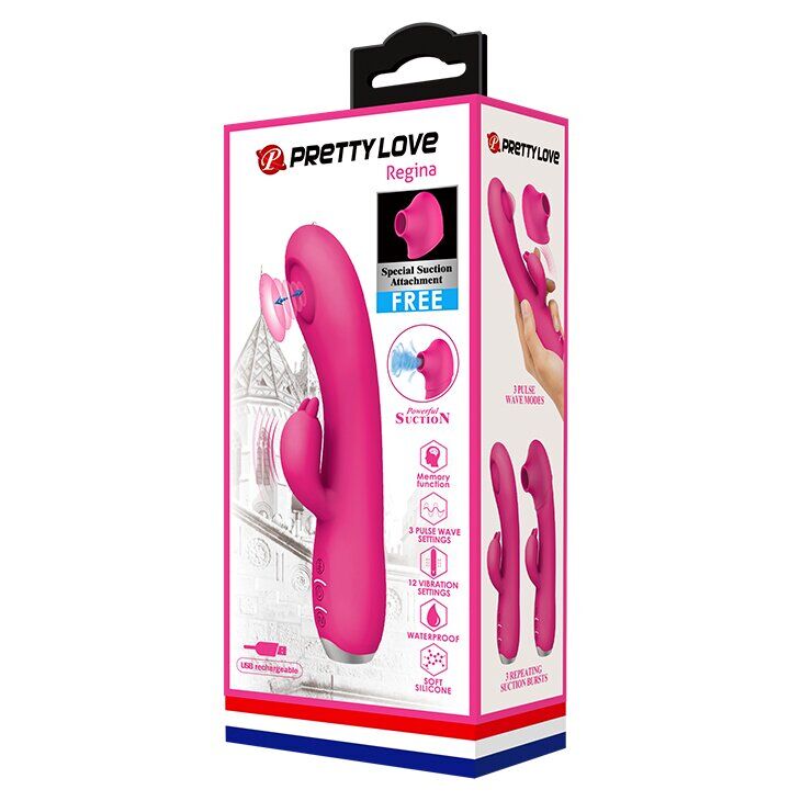 Вибратор с вакуумной стимуляцией клитора Pretty Love - Regina, BI-014727-1