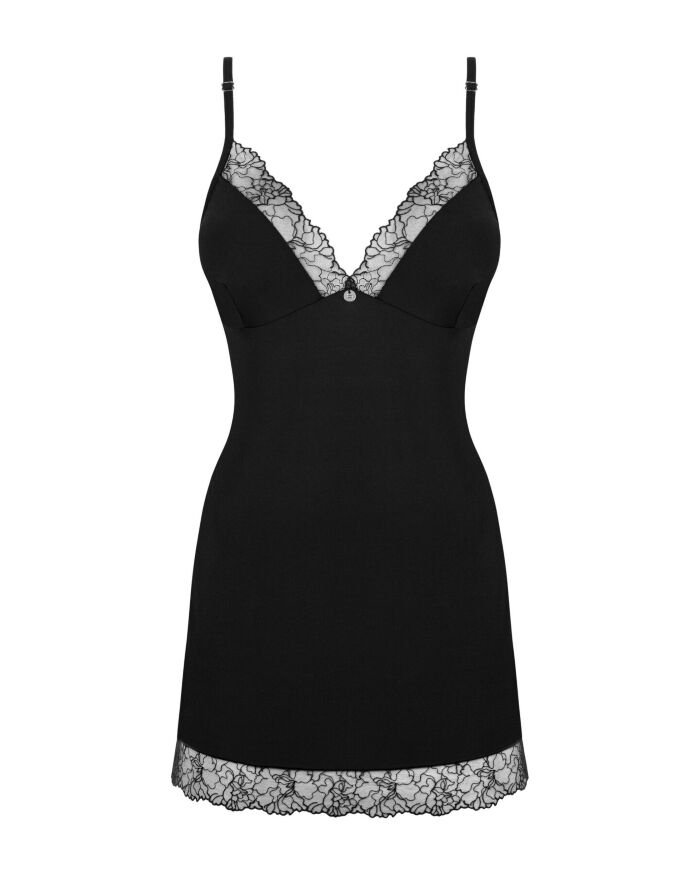 Сорочка та трусики Obsessive Bella Rou chemise &amp; thong XL/2X