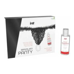 Набір з трусиків та лубриканта INTT BRAZILIAN PANTY BLACK