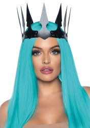 Черная корона из искусственной кожи с шипами Leg Avenue Faux Leather Spiked Crown