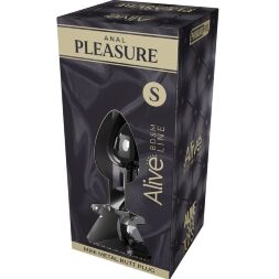 Анальна пробка Alive Anal Pleasure Butt Plug з чорним каменем, розмір S