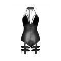 Боди + ошейник с цепочками F109 Noir Handmade M