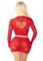 Комплект Leg Avenue Rhinestone Crop Top and Mini Skirt One Size, Red