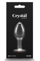 Анальна пробка прозора NS Novelties Crystal Hear скляна з червоним серцем, M