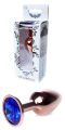 Анальний затор Boss Series - Jewellery Red Gold PLUG Dark Blue S, BS6400114