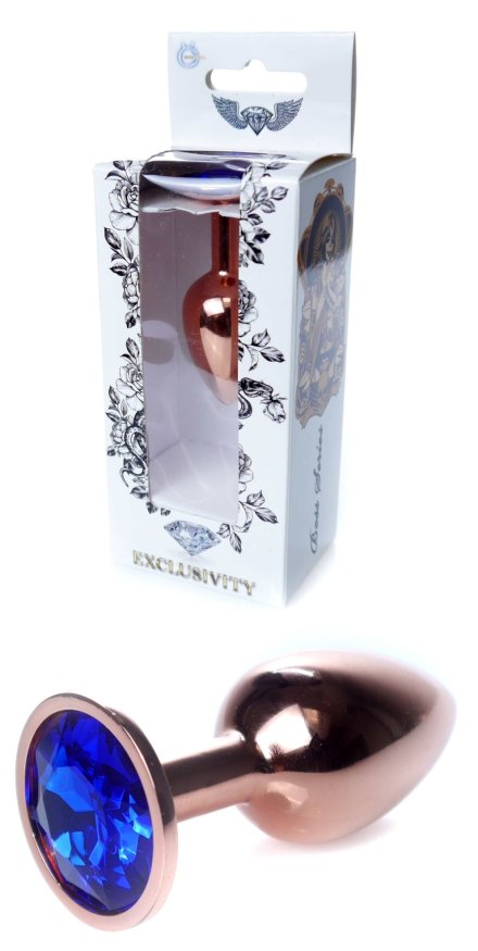 Анальний затор Boss Series - Jewellery Red Gold PLUG Dark Blue S, BS6400114