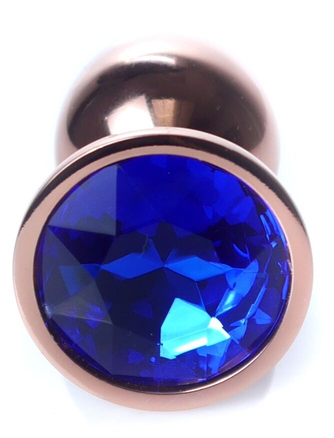 Анальний затор Boss Series - Jewellery Red Gold PLUG Dark Blue S, BS6400114