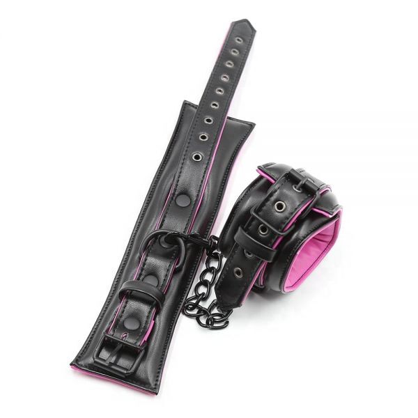 Оковы мягкие Luxury Fetish WRIST CUFF Black&amp;Pink