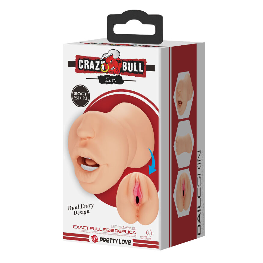 Мастурбатор с двумя входами Crazy Bull - Zoey soft skin, BM-009241N