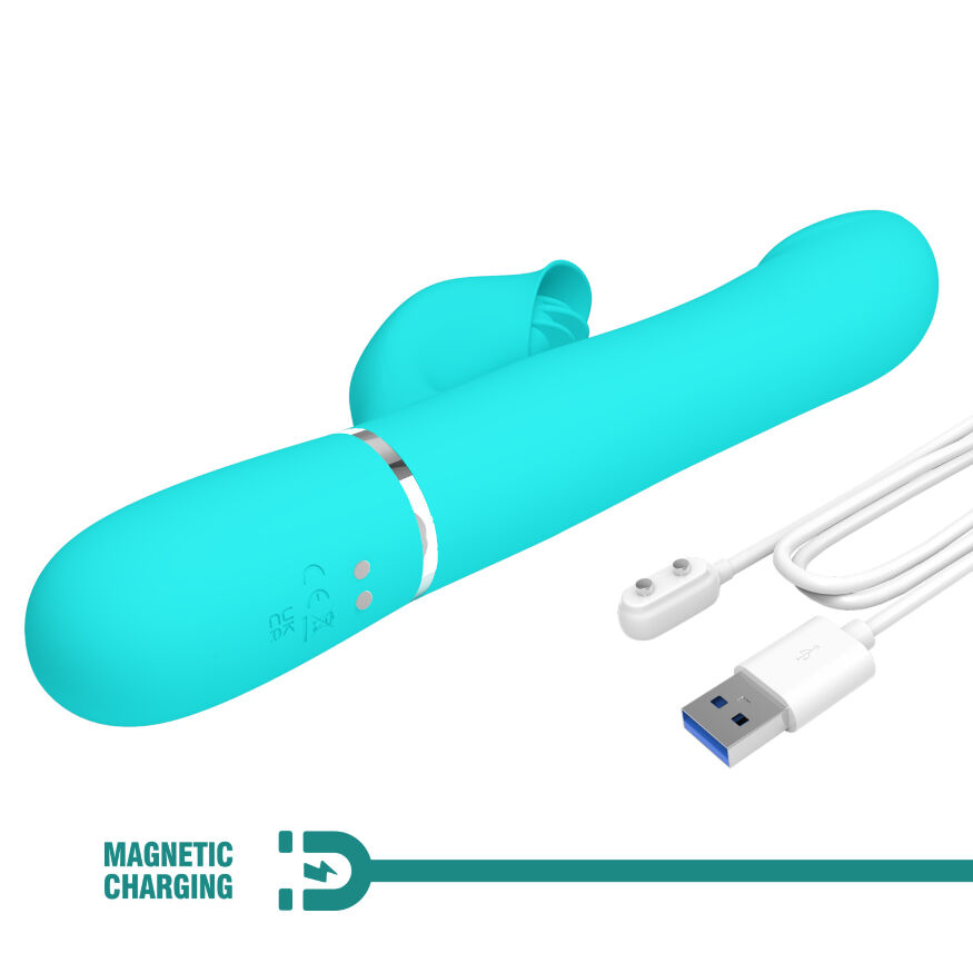 Вибромассажер с поступательным движением серии Pretty Love - Falin Twinkled Tenderness Green 7 vibration functions 4 rolling functions