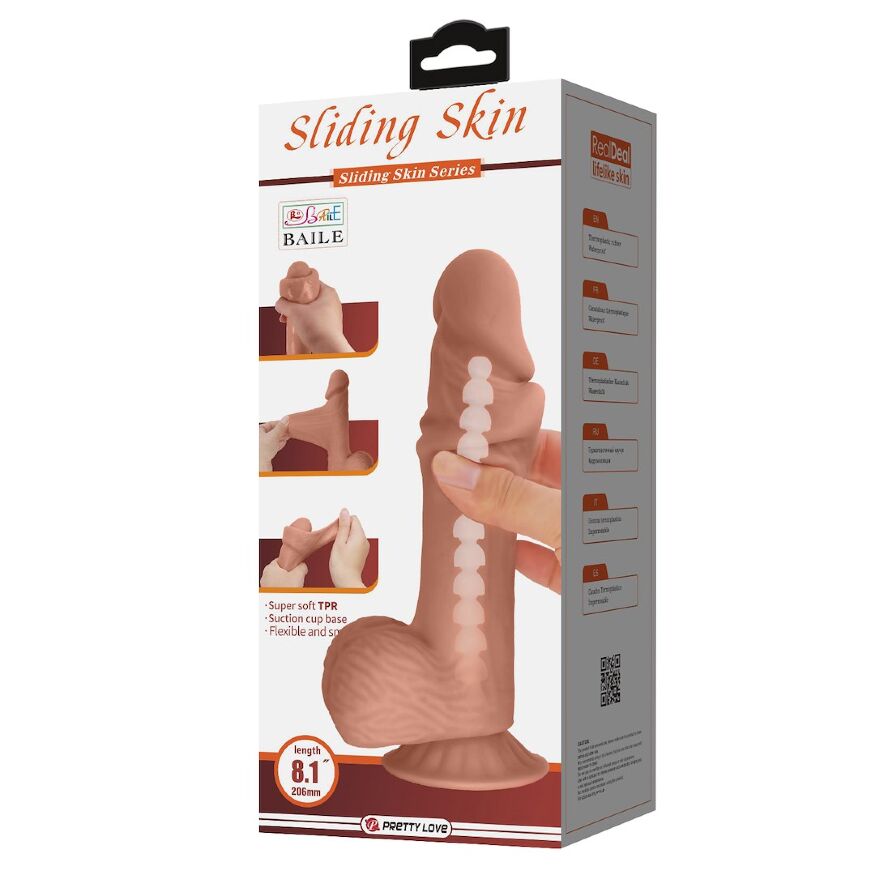 Член з хребтом і рухомою шкірою LyBaile - Sliding Skin 8,1"