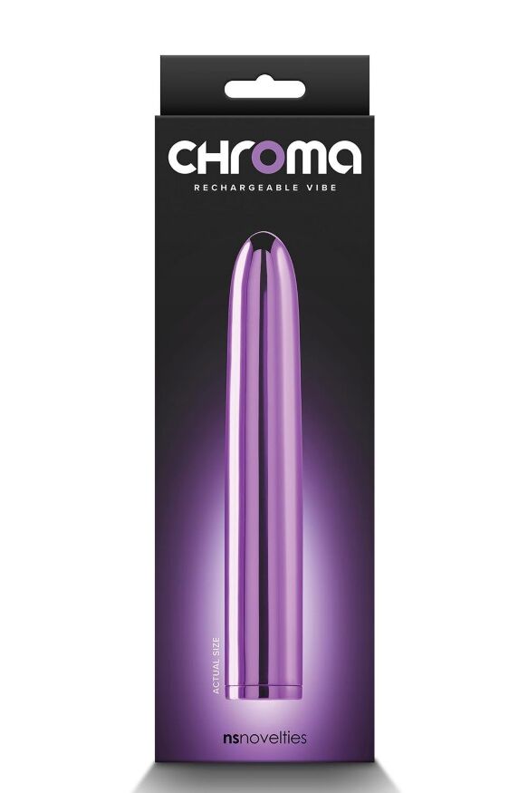 Вібратор класичний хромований NS Novelties Chroma фіолетовий