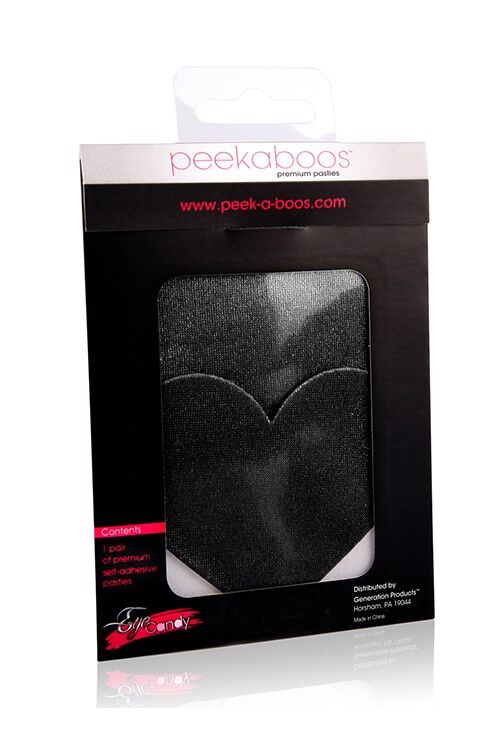 Пестисы на соски в виде сердечек Peekaboo черные