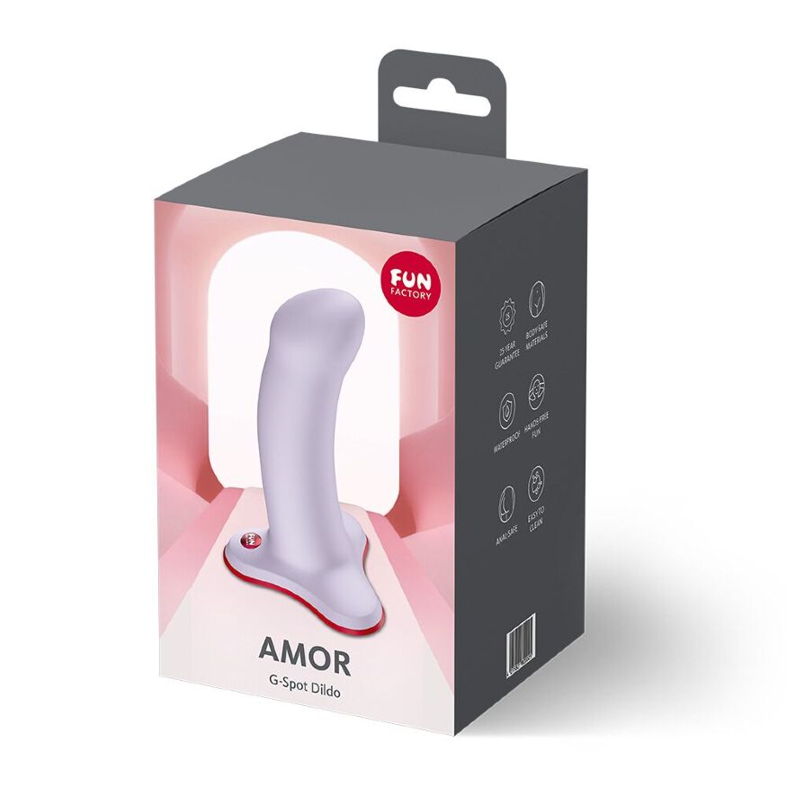 Фаллоимитатор Fun Factory AMOR Purple, длина 14,6 см, диаметр 3,7 см, изогнутый