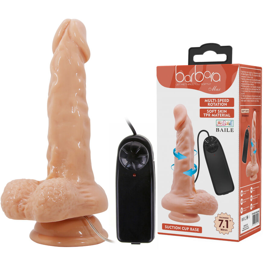 Вібратор реалістичний на присосці - Barbara Max Vibrator 7,1" Flesh