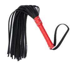 Флогер из комбинированной кожи Flirty COMBO Leather - Black &amp; Red, BM-00031