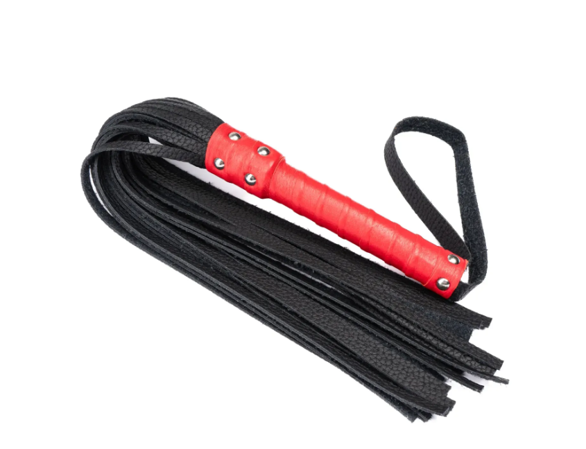 Флогер из комбинированной кожи Flirty COMBO Leather - Black &amp; Red, BM-00031