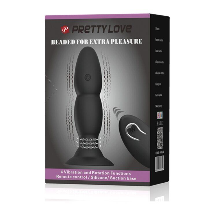 Анальный стимулятор Pretty Love Beaded for Extra Pleasure с вибрацией и ротацией