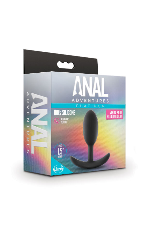 Анальная пробка со стимулирующим дизайном Blush ANAL ADVENTURES VIBRA SLIM PLUG MEDIUM