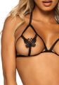 Эротический комплект с открытой чашкой Leg Avenue Open cup bra and pearl panty One Size Black