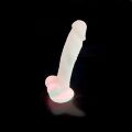 Фаллоимитатор SilexD Johnny Pink Glow in the dark, двухслойный, силикон+Silexpan, диаметр 3,5 см