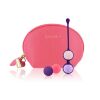 Набор вагинальных шариков Rianne S: Pussy Playballs Coral, вес 15г, 25г, 35г, 55г, монолитные, косметичка